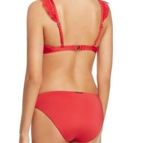 LAUNDRY by Shelli Segal Ruffled Plunge Neck Bralette Top and Bottom Bikini Set - Picture 3 of 15